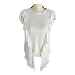 FRAME KNOTTED FLUTTER‎ SLEEVE BACK BUTTON, SIZE Small